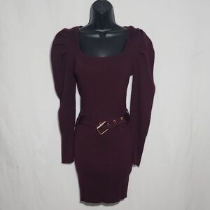 Say What? Deep Burgundy Long Sleeve Dress